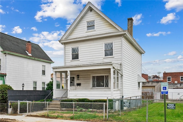 view of front of house featuring covered porch