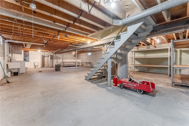 627 Wayne Ave, Monaca, PA 15061 - unfinished basement featuring stairs and a sink