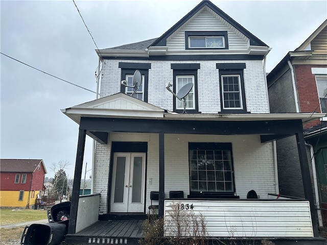 view of front of home with a porch