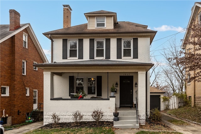 view of front of property with a porch