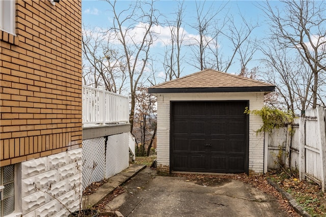 view of garage