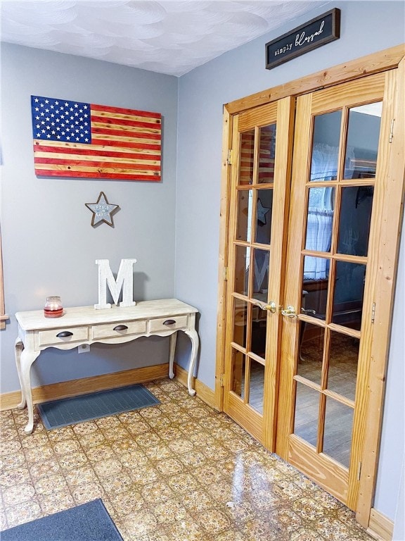 doorway to outside featuring french doors