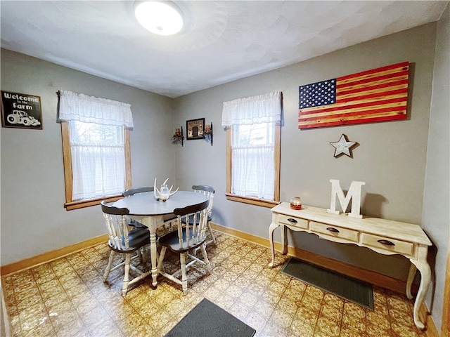 dining space featuring a healthy amount of sunlight