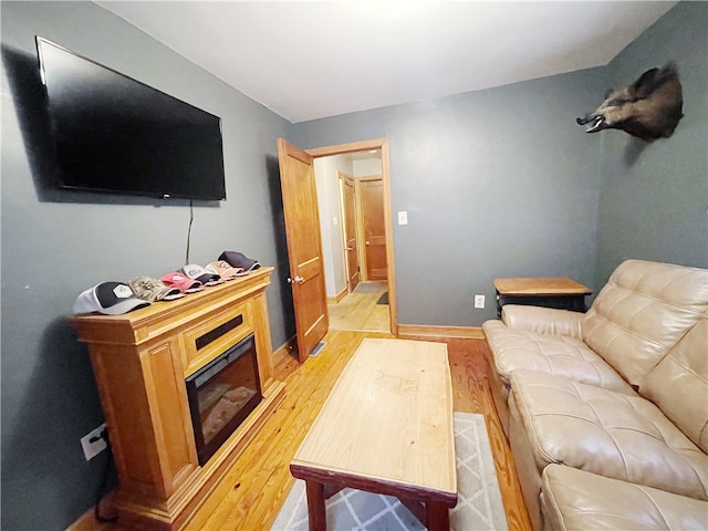 living room with light wood-type flooring