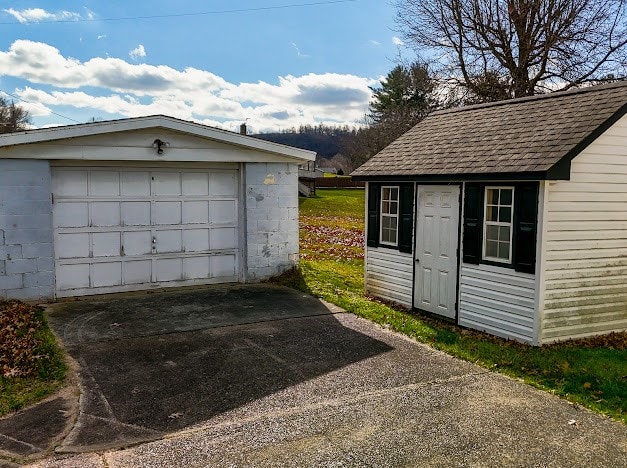 view of garage