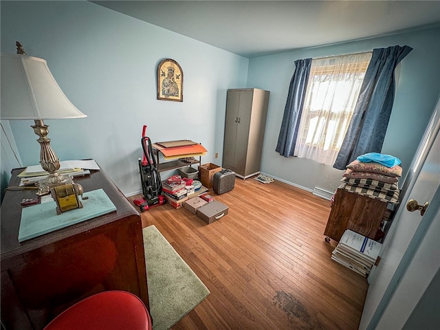 office space featuring hardwood / wood-style flooring