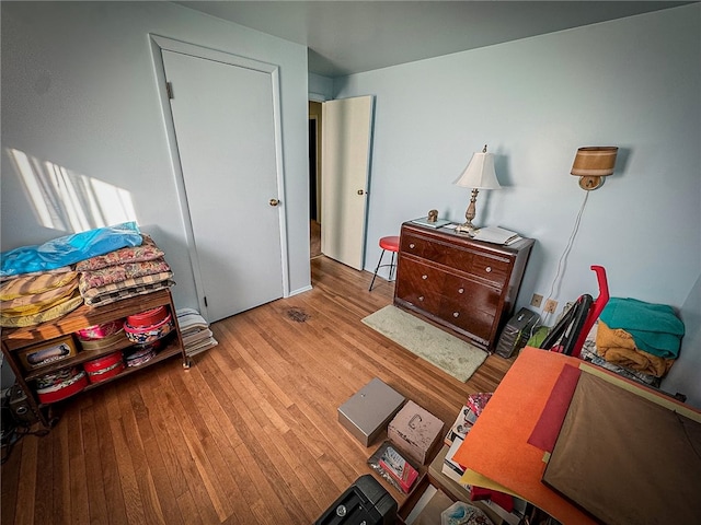 interior space with light hardwood / wood-style flooring