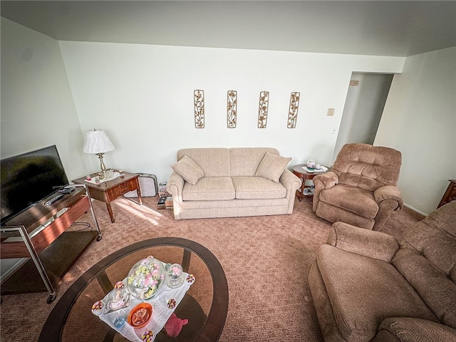 living room featuring carpet flooring