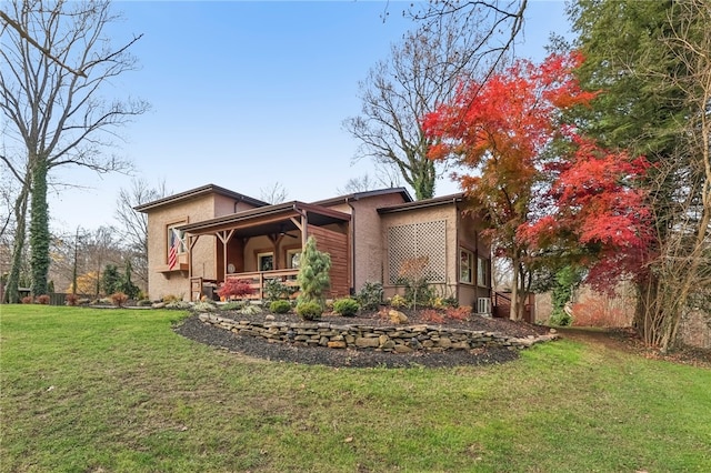 view of front of property with a front yard