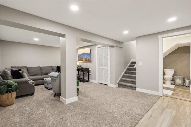 living room with carpet