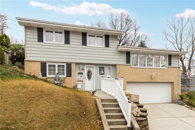 tri-level home with a garage