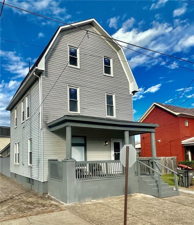 exterior space with covered porch