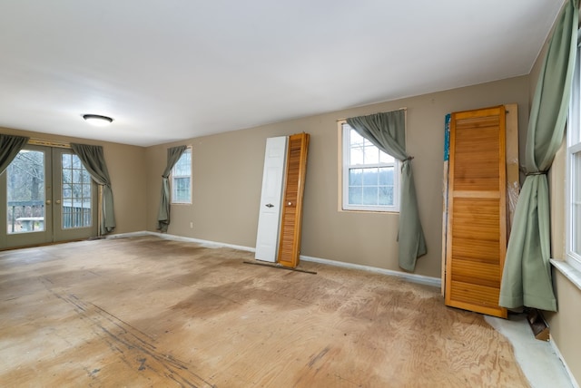 spare room with french doors