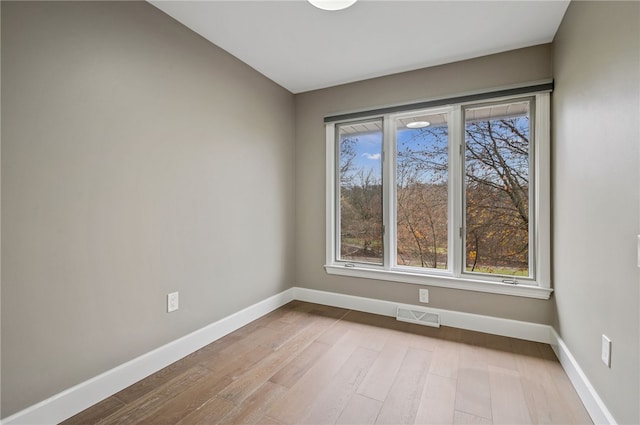 empty room featuring light wood-type flooring