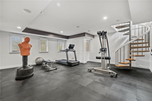 exercise area with a wealth of natural light