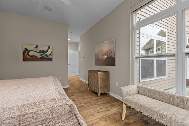 bedroom with hardwood / wood-style flooring