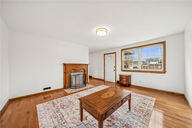 living room featuring light hardwood / wood-style flooring