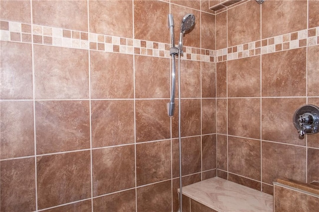 interior details with tiled shower