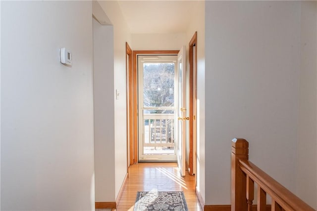 hall featuring light hardwood / wood-style flooring