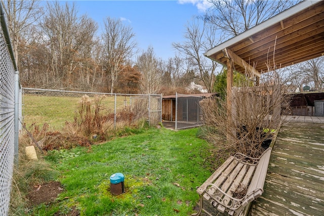 view of yard featuring a deck