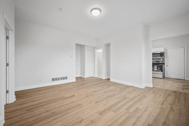 unfurnished living room featuring light hardwood / wood-style floors