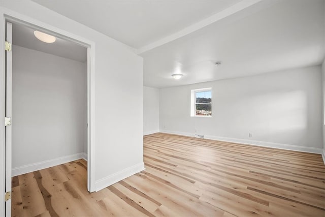 empty room featuring light wood-type flooring