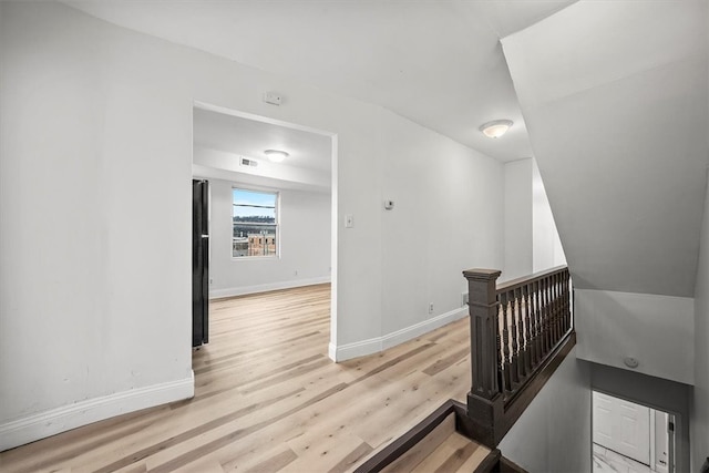 hall featuring light hardwood / wood-style flooring