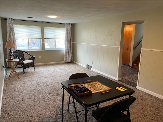 office area featuring carpet flooring