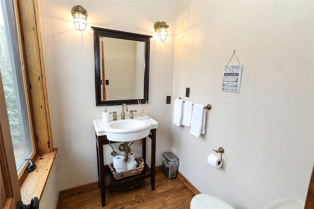 bathroom featuring hardwood / wood-style floors and sink