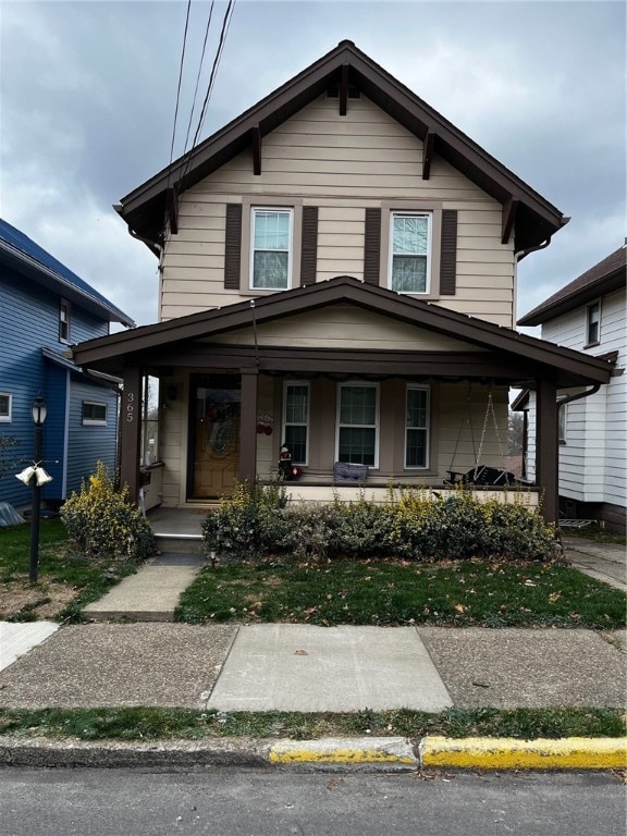 view of front of home with covered porch