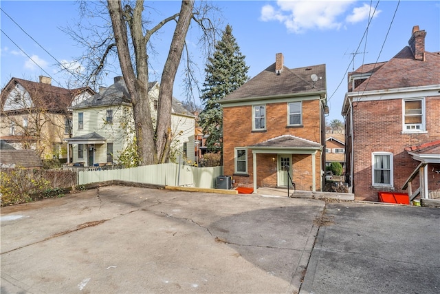 view of front of house featuring central AC unit