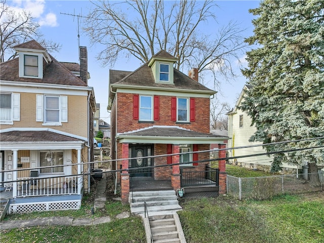 view of front of property with covered porch