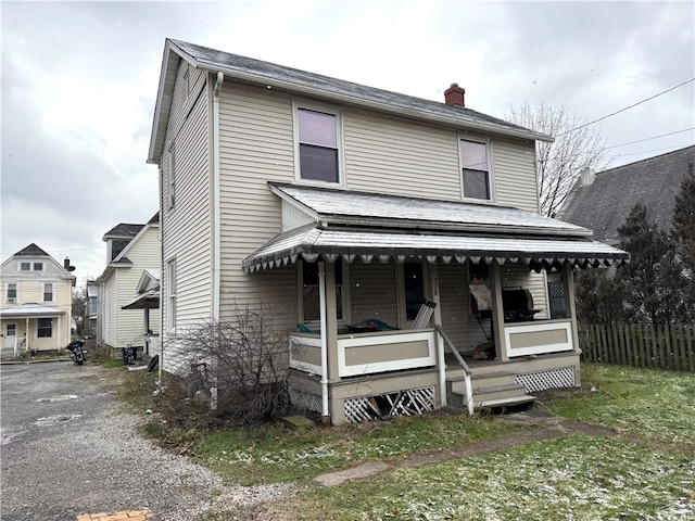 view of front of property with a porch