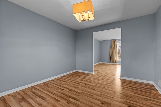 empty room featuring light wood-type flooring