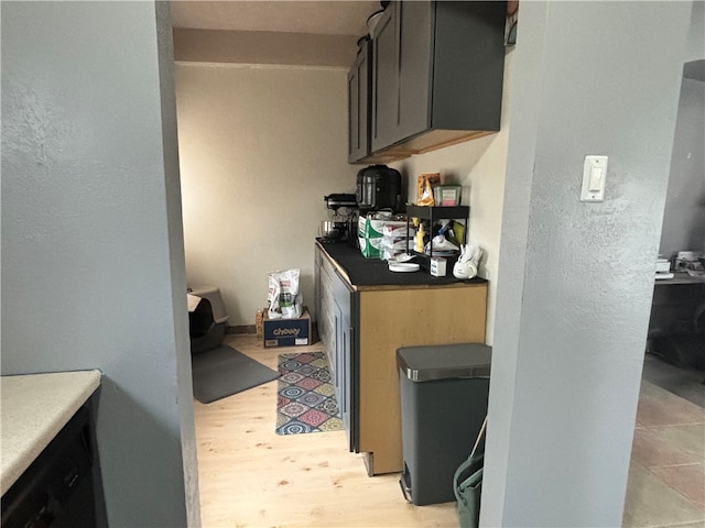 kitchen with light hardwood / wood-style floors