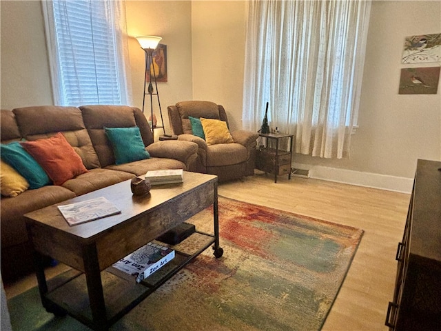 living room featuring hardwood / wood-style flooring