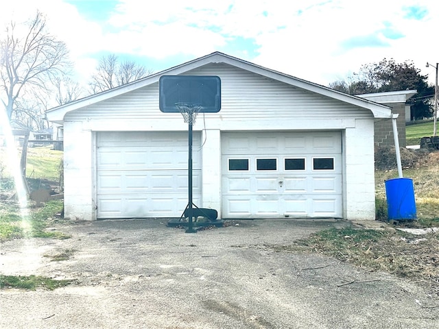 view of garage