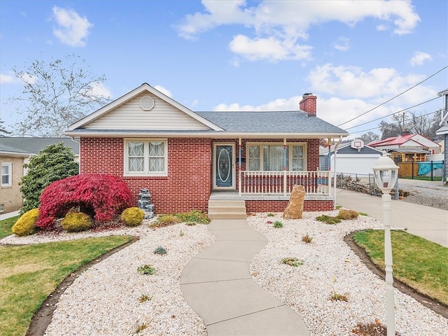 view of front of home featuring covered porch