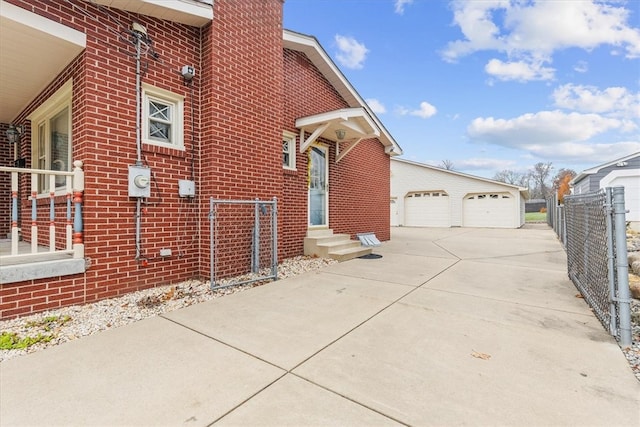 exterior space featuring a garage