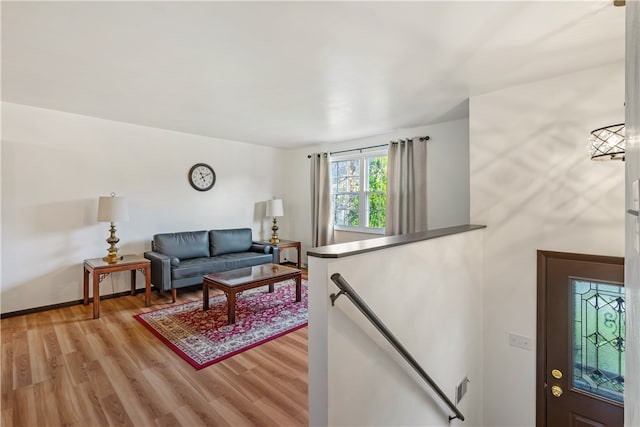 living room with wood-type flooring