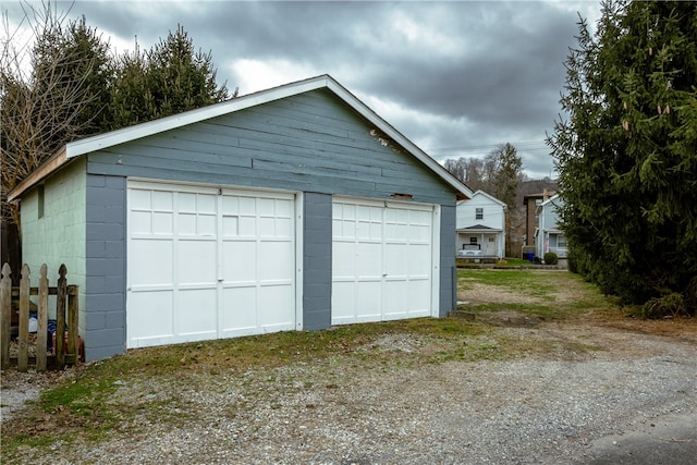 view of garage