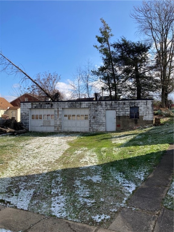 exterior space featuring a garage