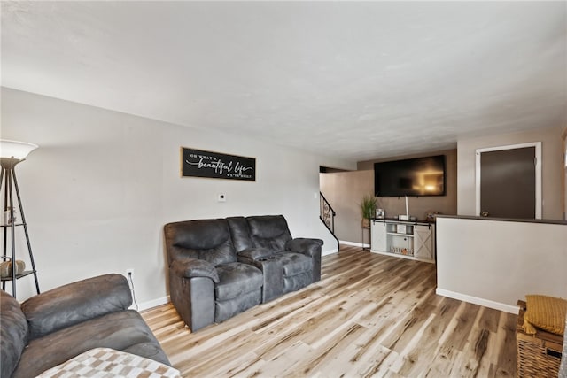 living room featuring light hardwood / wood-style floors