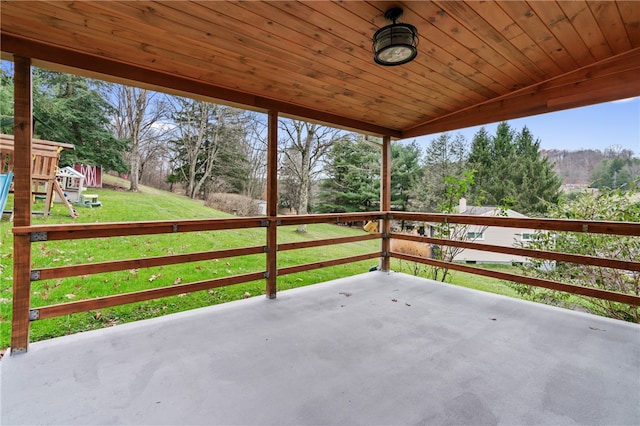 view of patio / terrace with a playground