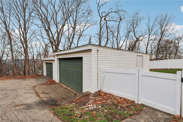 view of garage