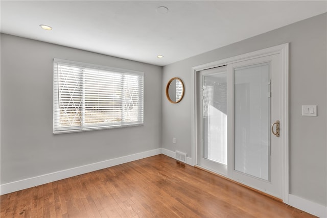 foyer with light wood-type flooring