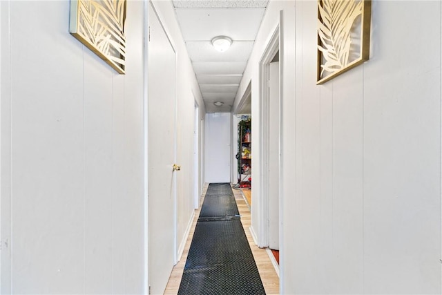 hallway featuring light wood-type flooring