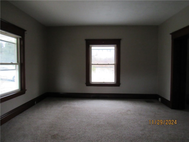 view of carpeted empty room