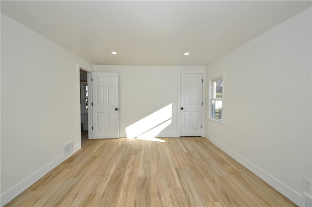 empty room featuring light wood-type flooring