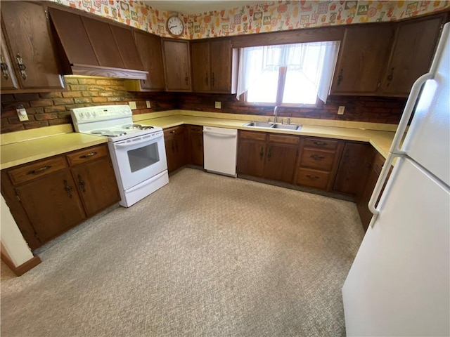 3240 E Lake Rd, Shenango, PA 16134 - kitchen featuring white appliances, light countertops, and premium range hood